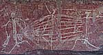 Aboriginal rock art abounds in Kakadu.